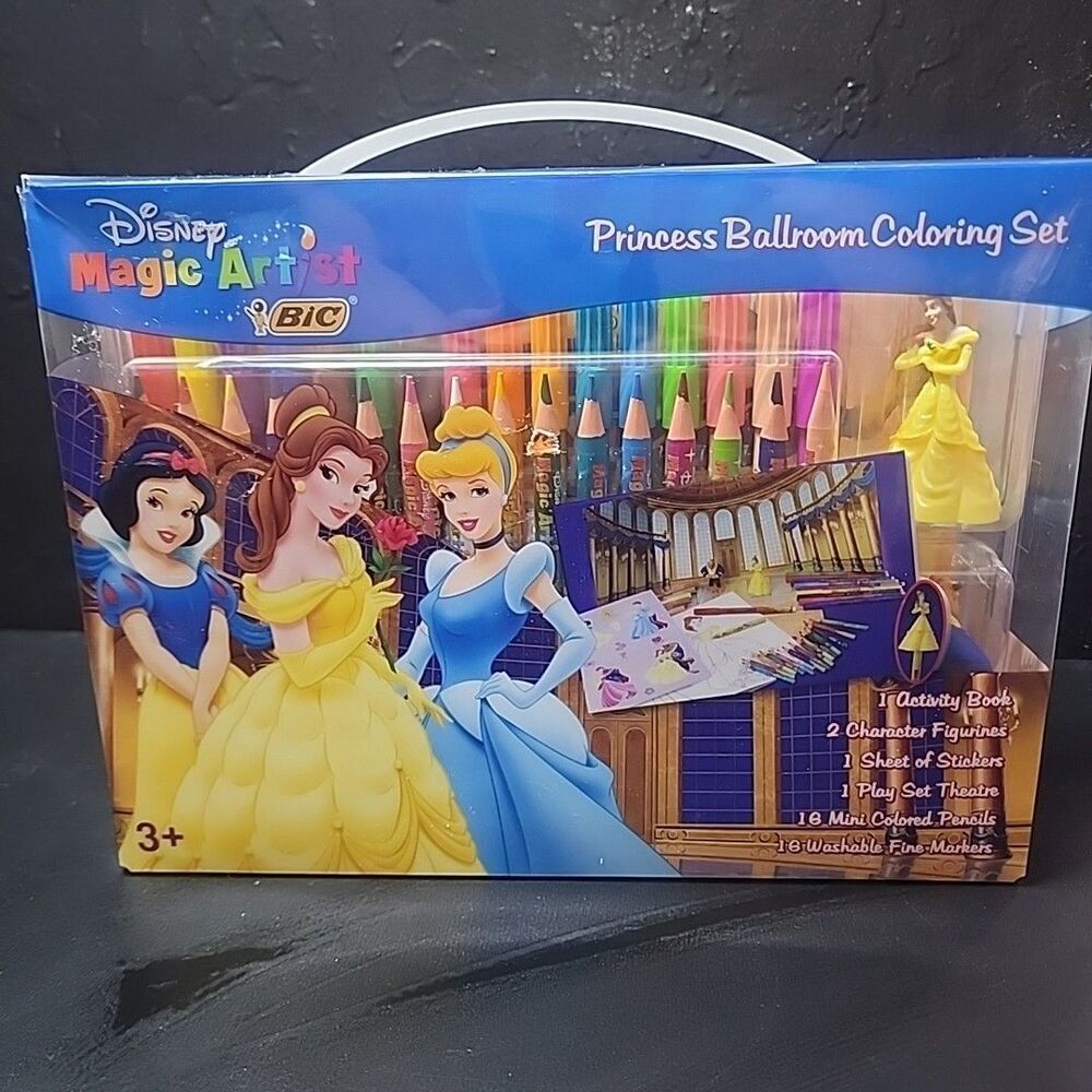 Disney Magic Artist Bic Princess Garden Coloring Set With Case New Sealed